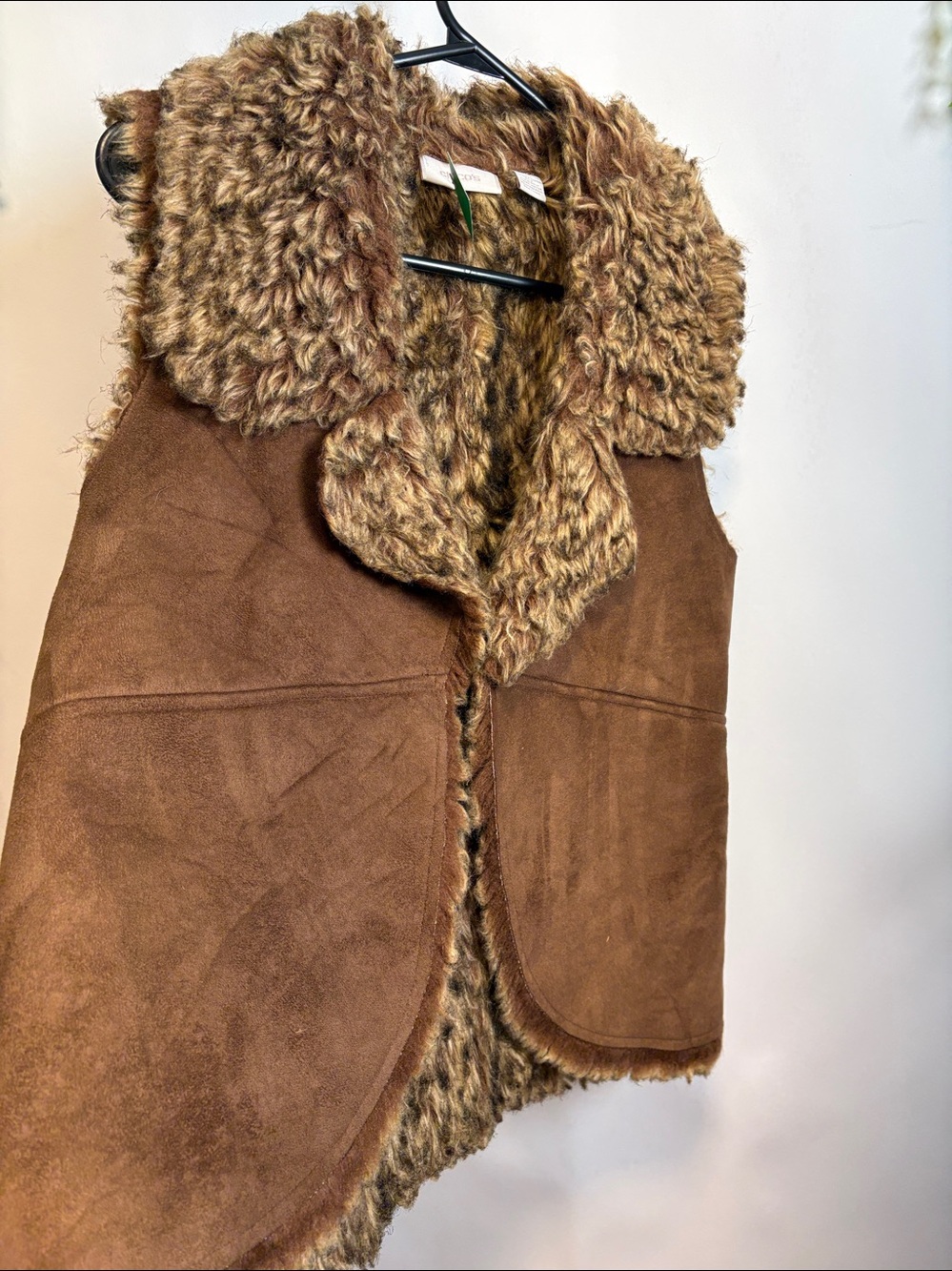 Chico's Brown Faux suede & Fur Vest